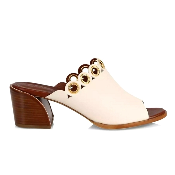 SEE by Chloe Steffi Grommet Leather Mules Size 7.5 - Picture 3 of 11